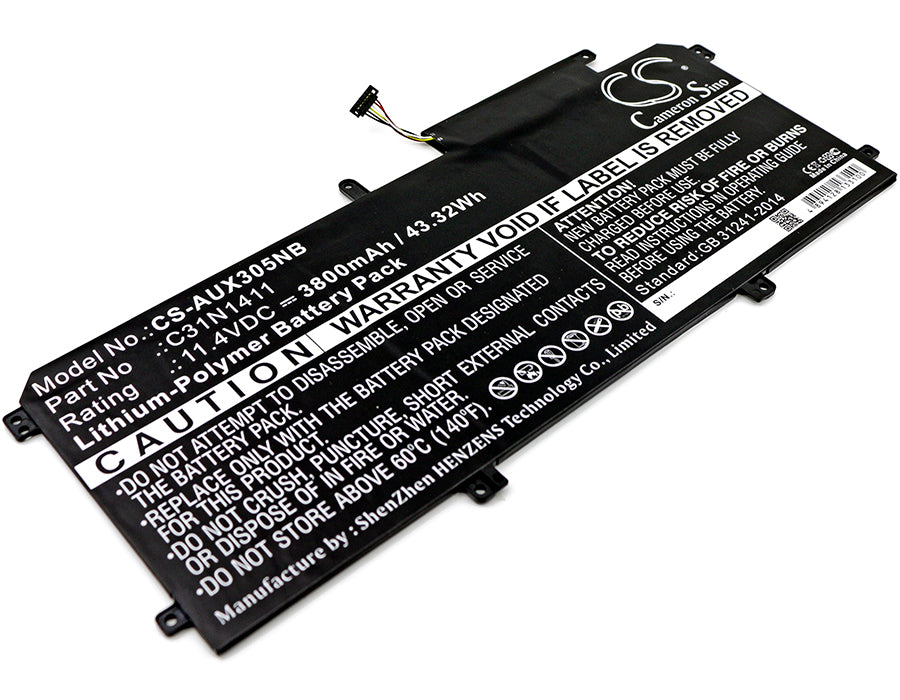 Asus Zenbook U305CA UX305FA Battery - 3800mAh 11.4V 43.32Wh Li-Polymer Replacement for Laptop, Notebook