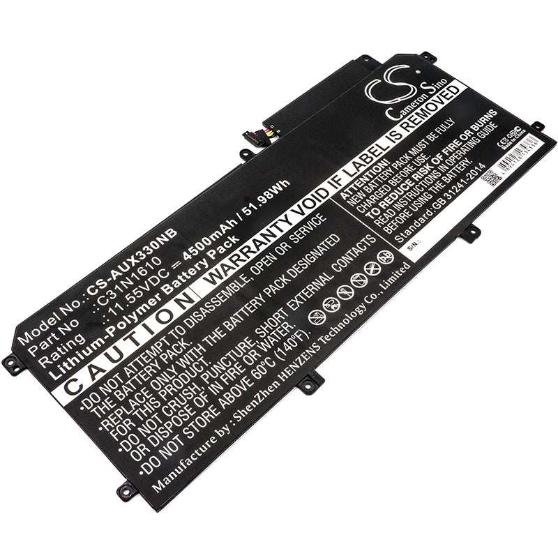 51.98Wh Replacement Battery for Asus Zenbook UX330/C/U/CA Laptops - C31N1610, 11.55V, 4500mAh
