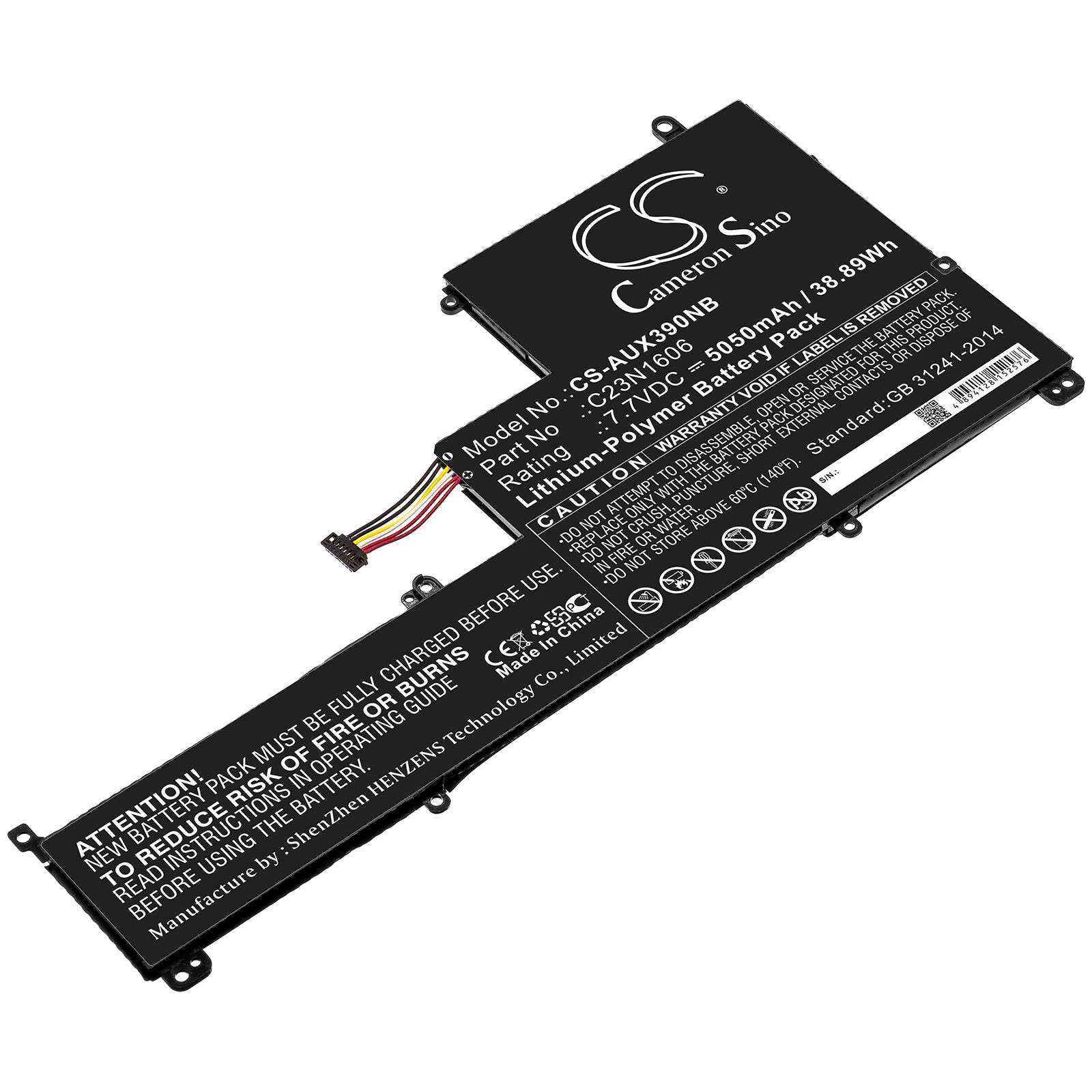 5050mAh Replacement Battery for Asus Zenbook 3 UX390UA, UX390U & Flip UX390UA - 7.7V 38.89Wh Li-Polymer