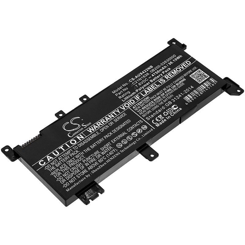 7.6V 4750mAh Li-Polymer Replacement Battery for Asus Vivobook X442 X442UR A480U Series Laptops - C21N1638