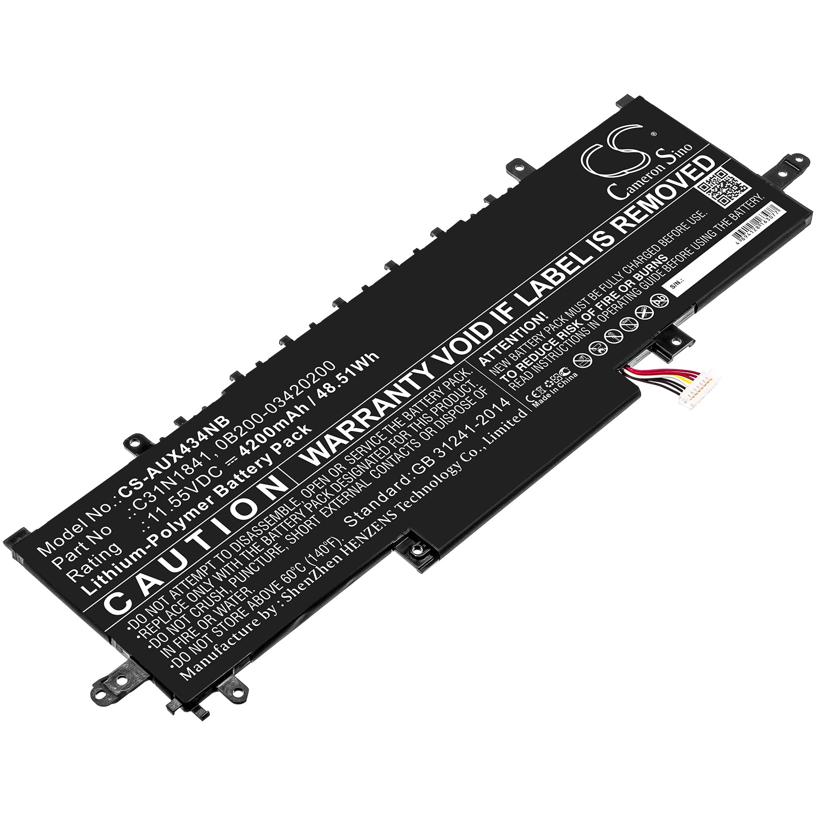 4200mAh Laptop Battery for Asus ZenBook 13 14 & Flip 14 Series - 11.55V 48.51Wh Li-Polymer