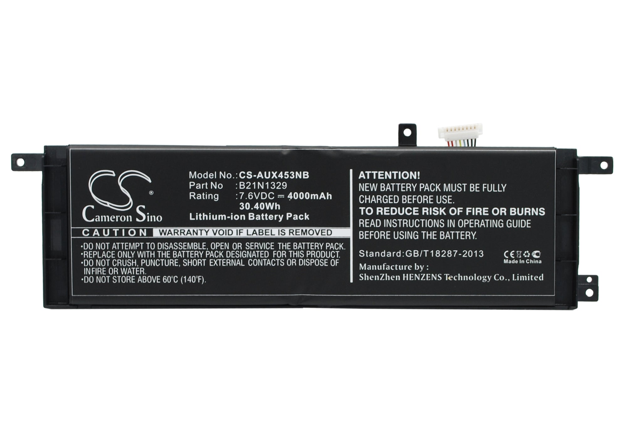4000mAh 7.6V Laptop Battery Replacement for Asus X453 X553 Series, 30.4Wh Li-ion - Compatible with B21N1329