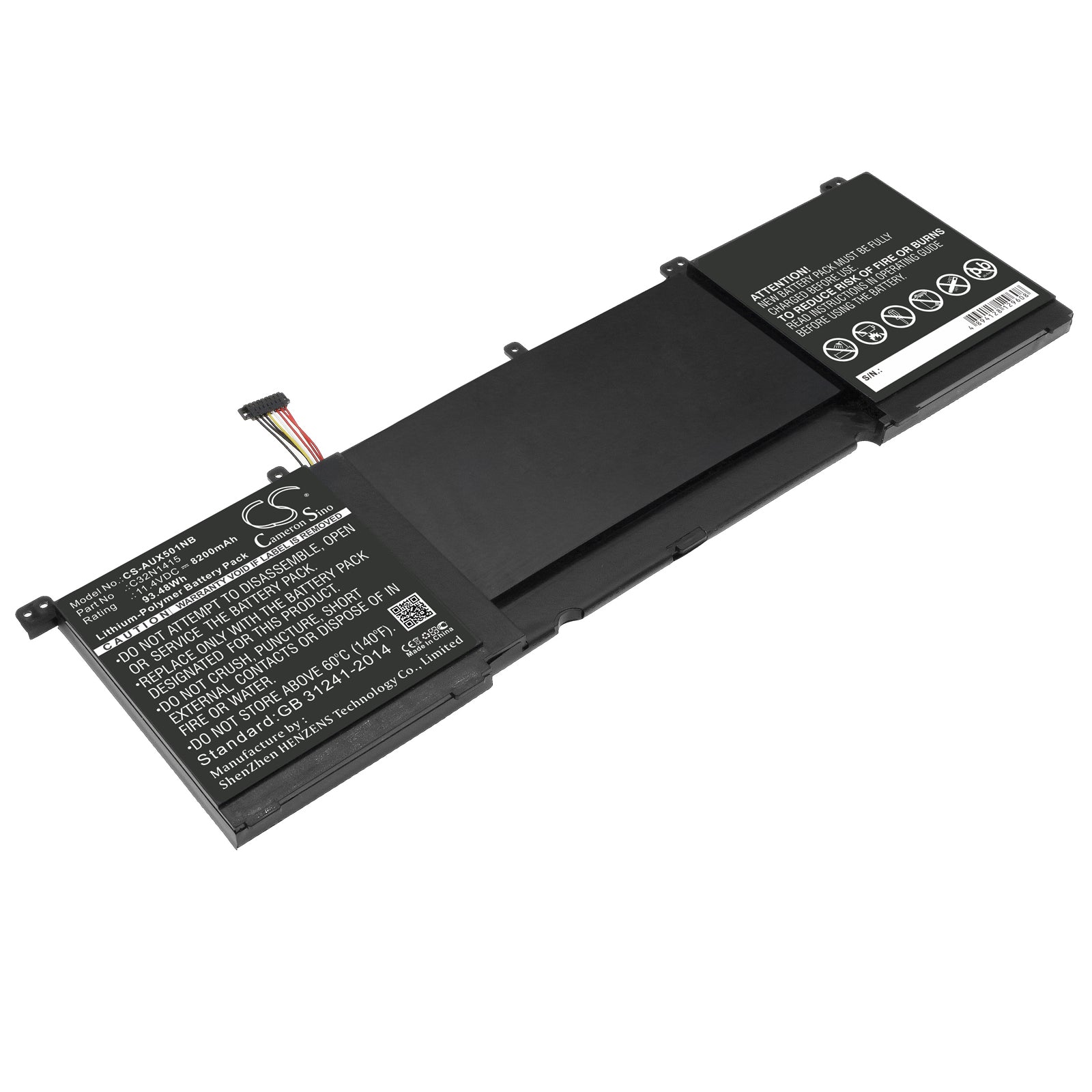 93.48Wh 8200mAh Laptop Battery for Asus ZenBook Pro UX501 Series - C32N1415 Replacement