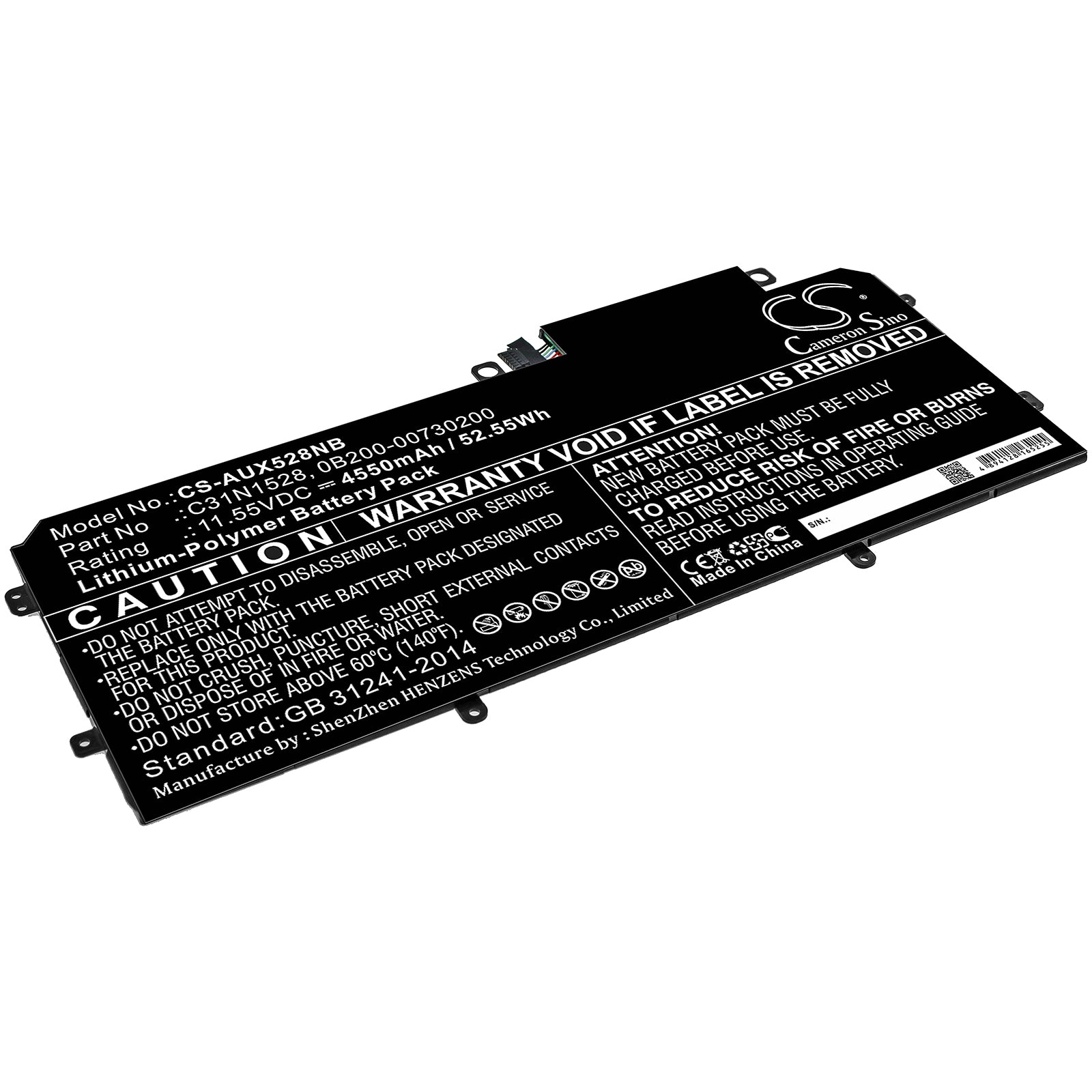 Asus ZenBook Flip UX360CA Laptop Battery - 4550mAh 52.55Wh - Replacement C31N1528 Li-Polymer