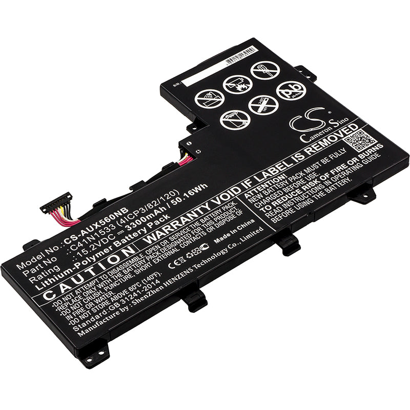 50.16Wh Replacement Battery for Asus Q524U Q534U UX560UQ Laptops - 15.2V 3300mAh Li-Polymer