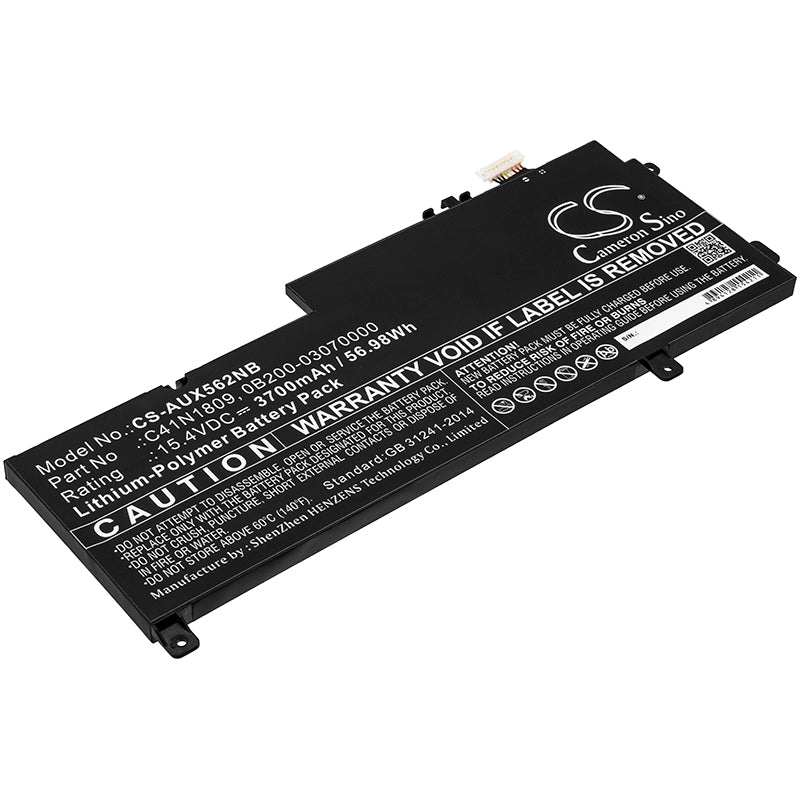 56.98Wh 15.4V Laptop Battery for Asus UX562 Series, 3700mAh Li-Polymer, C41N1809 Replacement