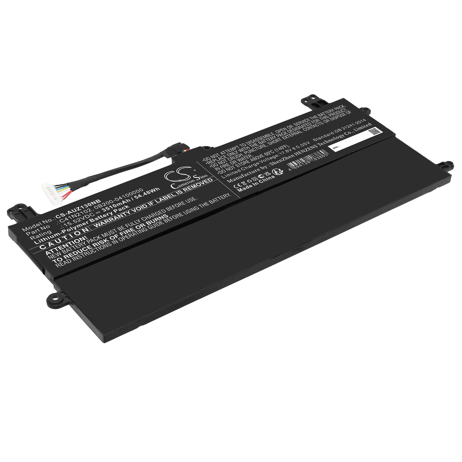 3510mAh Battery for Asus ROG Flow Z13 GZ301 Series Laptop - C41N2102, 54.48Wh, 15.52V Replacement