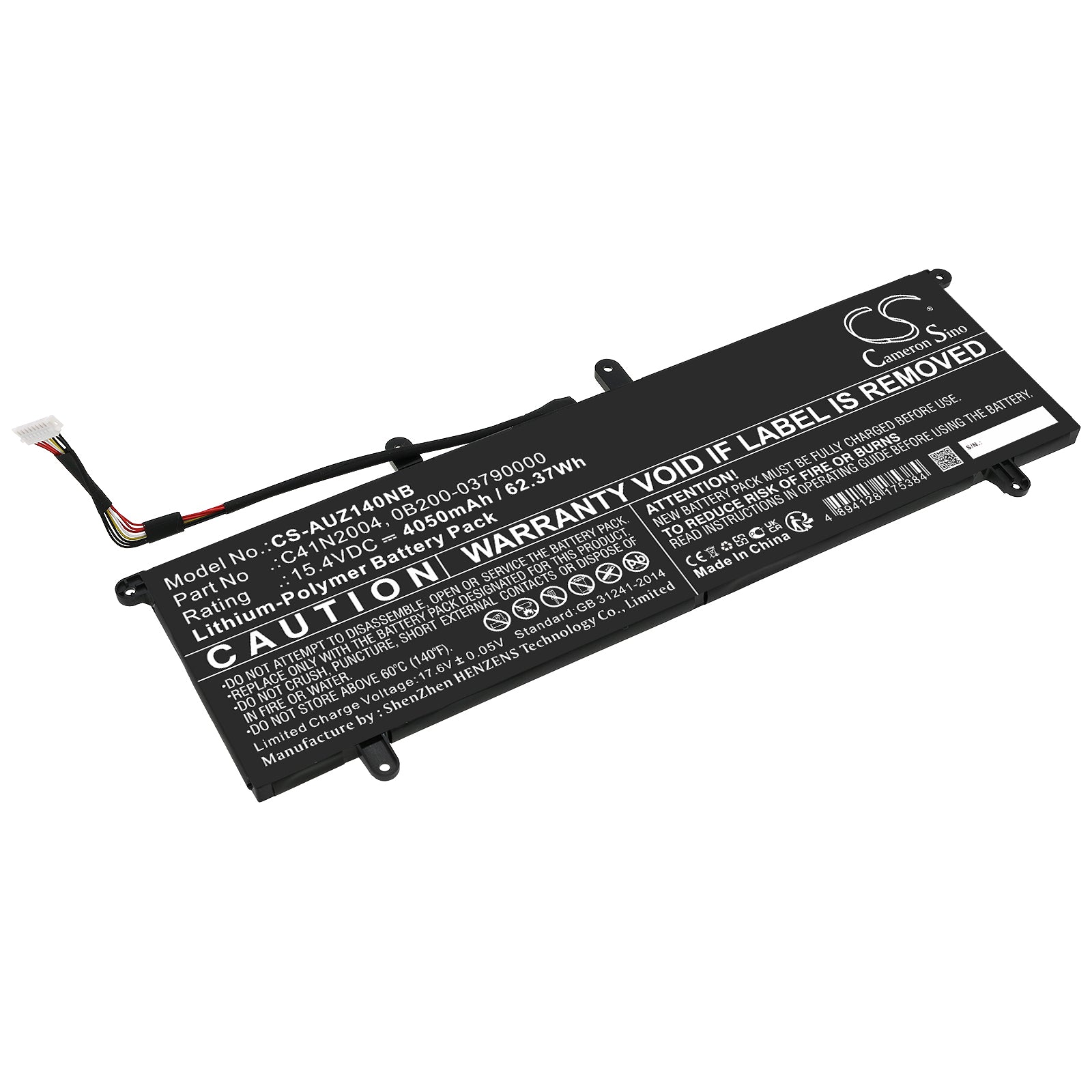 62.37Wh Laptop Battery for Asus ZenBook Duo 14 UX482 Series - 15.4V 4050mAh Li-Polymer Replacement
