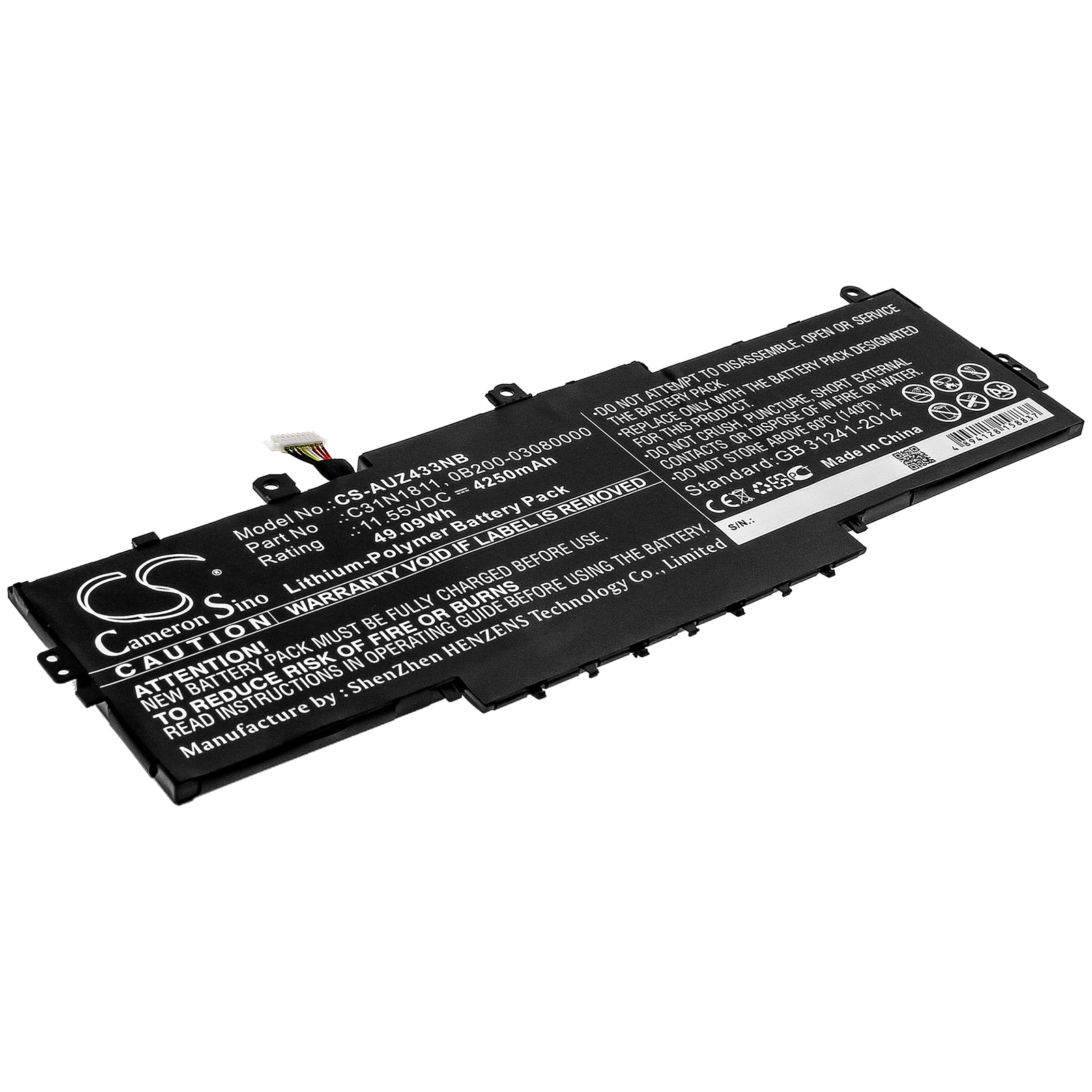 Asus ZenBook 14 UX433 Battery - 4250mAh, 11.55V Li-Polymer Laptop Replacement - 49Wh, 14" Series