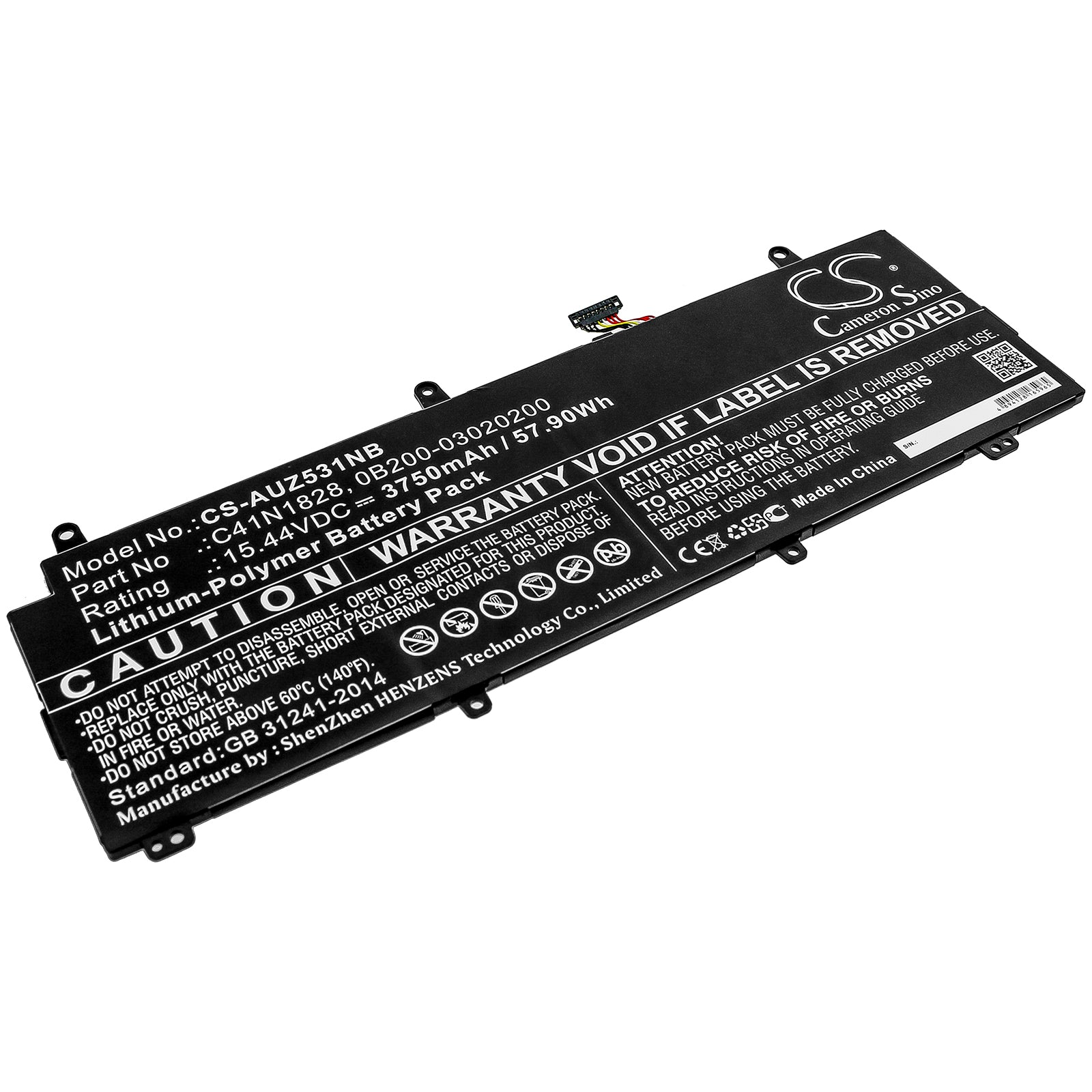 57.9Wh 3750mAh Li-Polymer Replacement Battery for Asus Zephyrus GX531GV GX531GW Laptops - C41N1828