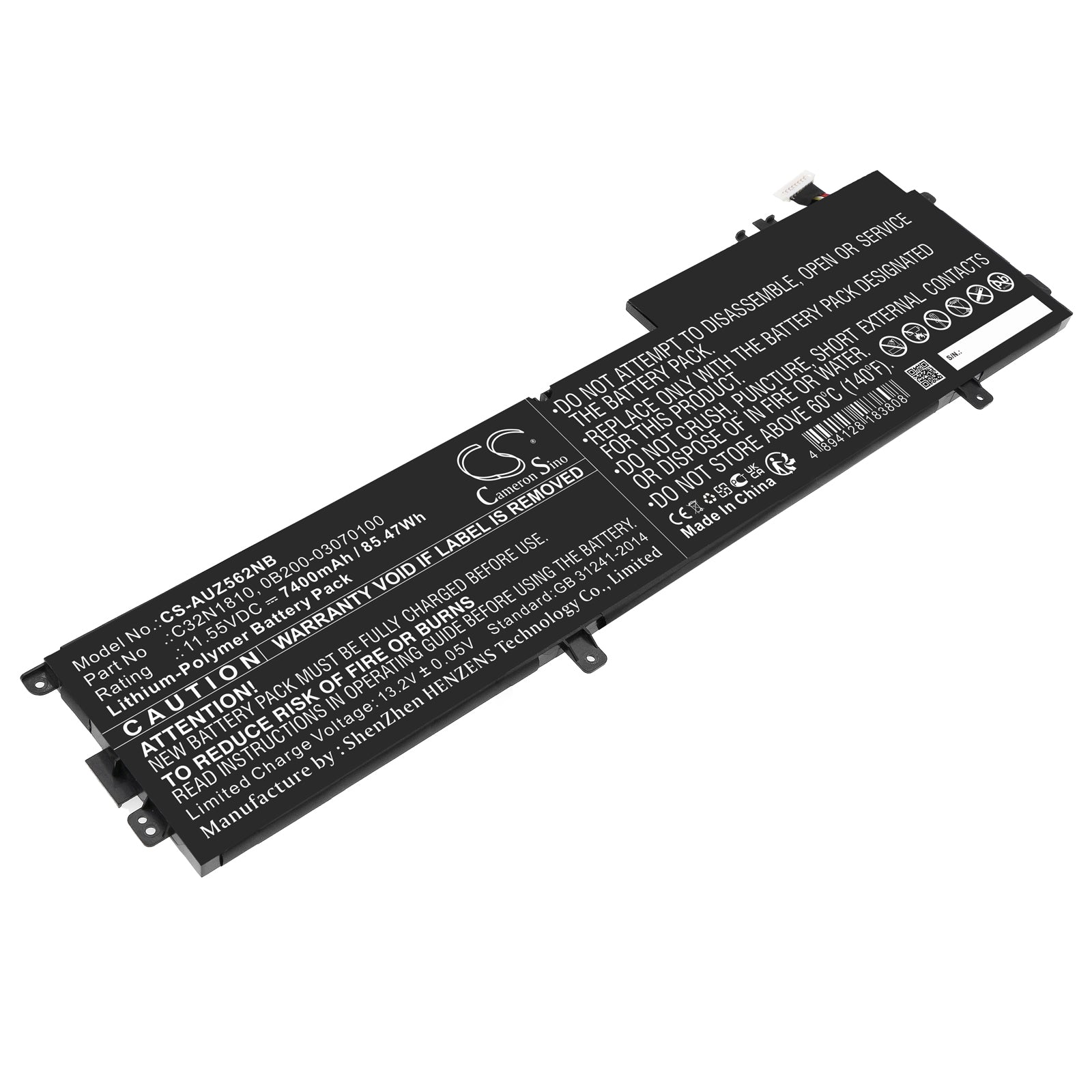 85.47Wh Replacement Battery for Asus ZenBook Flip 15 UX562 Series - 11.55V 7400mAh Li-Polymer Laptop Battery