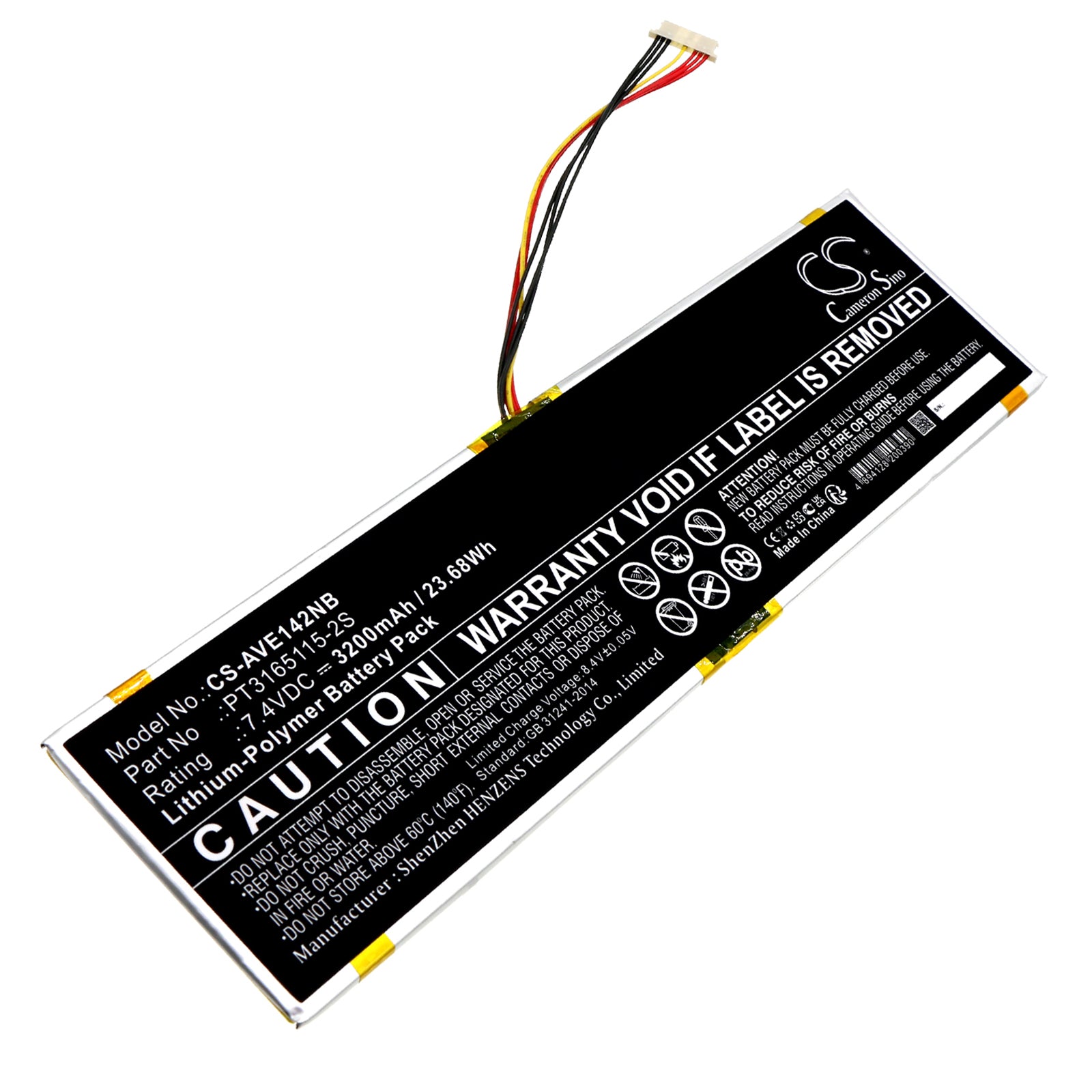 3200mAh 7.4V Replacement Battery for Avita Essential NE14A2 Laptop - Li-Polymer, 23.68Wh, PT3165115-2S