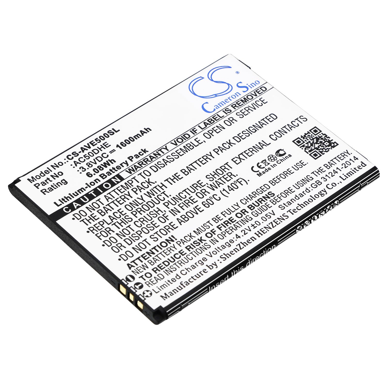 1600mAh Replacement Battery for Archos Elements 50d Helium - 3.8V Li-ion Mobile Phone Battery