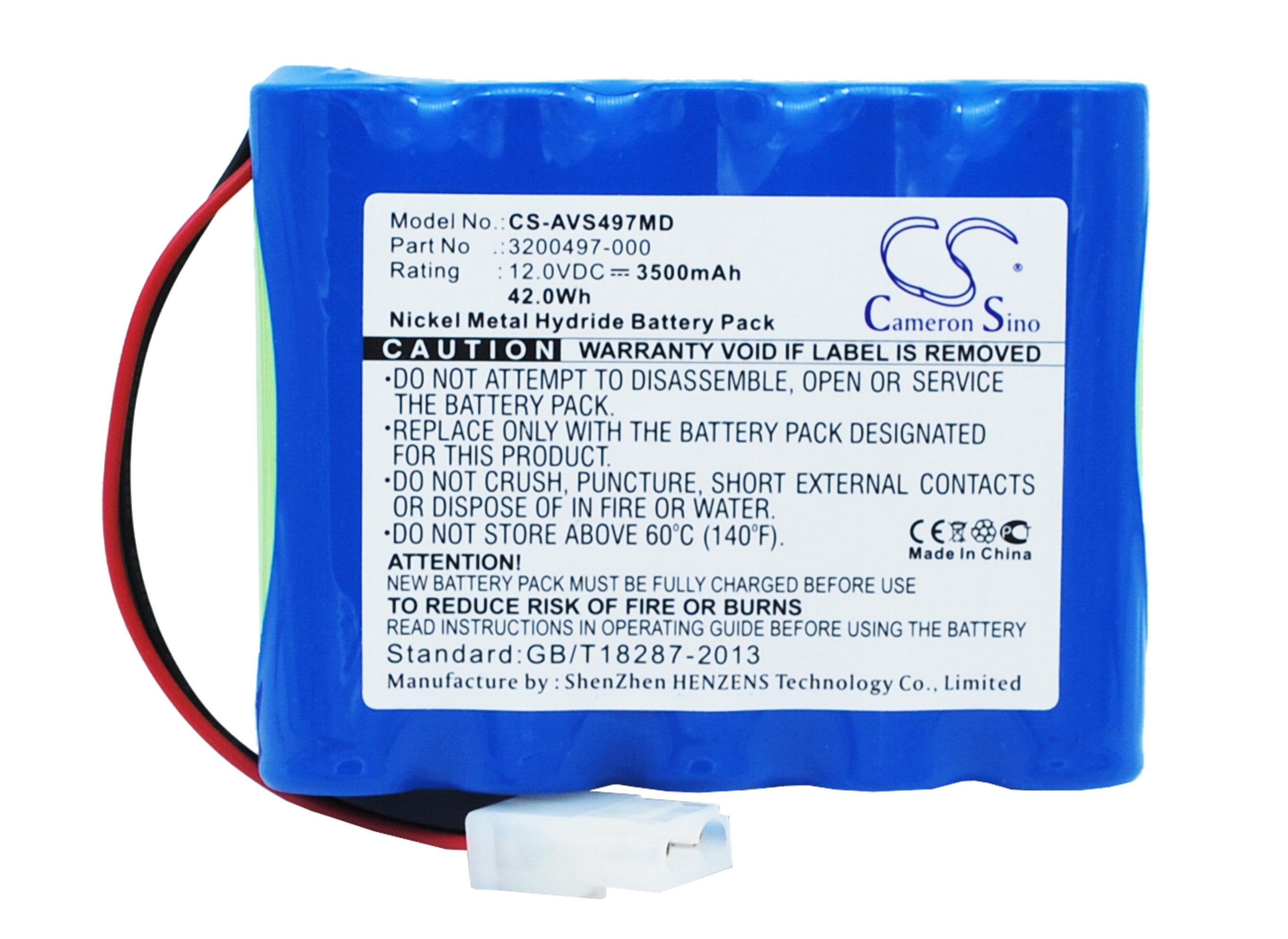 12V 3500mAh Ni-MH Battery - Viasys AVEA, Vela, T-Bird Ventilators, CareFusion 16048 Replacement