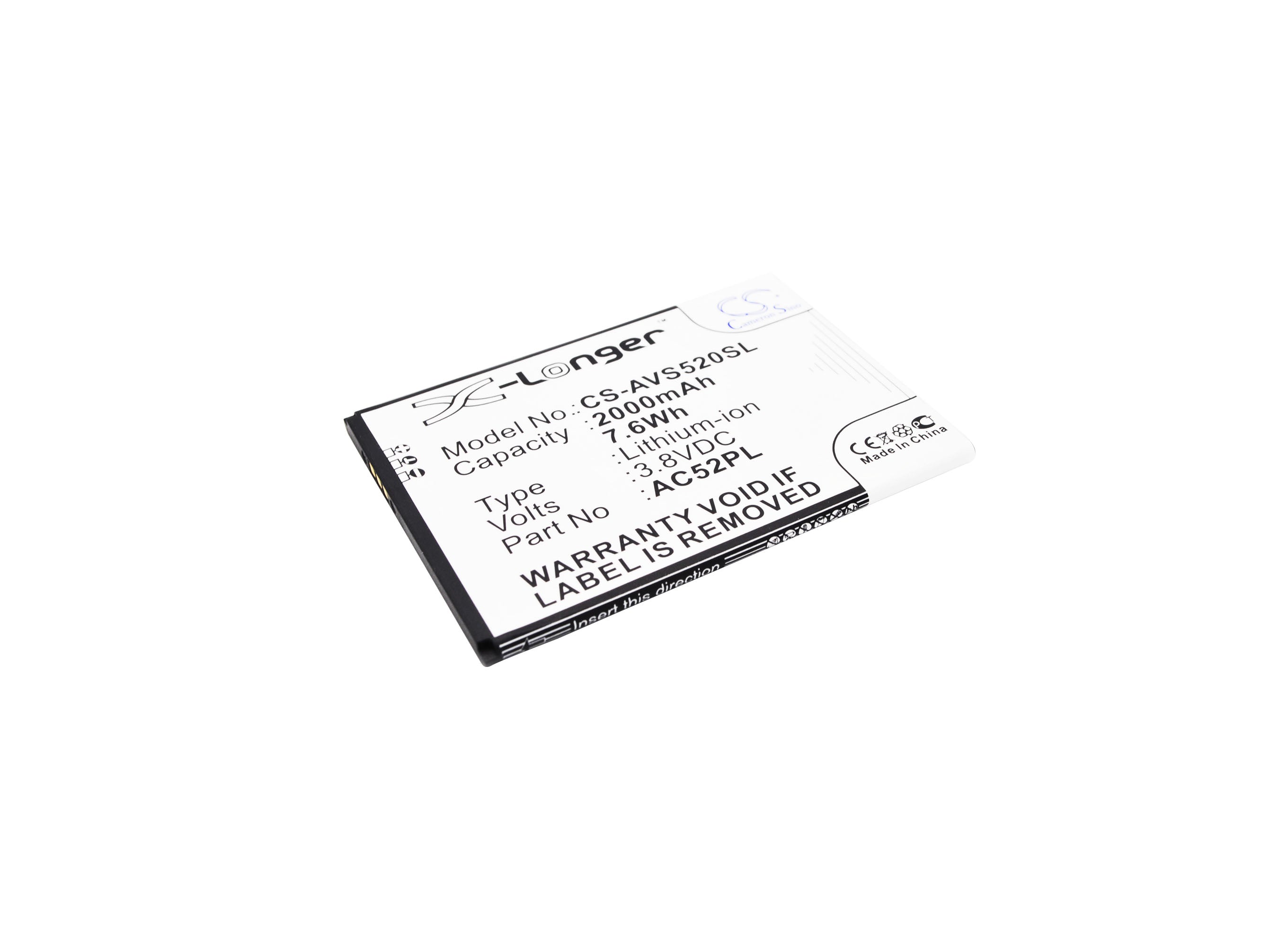 2000mAh 3.8V Li-ion Replacement Battery for Archos 52 Platinum Smartphone (81.52x59.95x3.90mm)