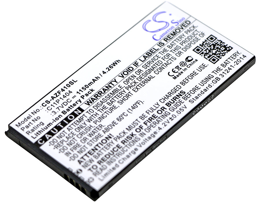 1150mAh Replacement Battery for Asus ZenFone 4 PF400CG, A400CG Mobile - 3.7V Li-ion C11P1404 - Phone Repair