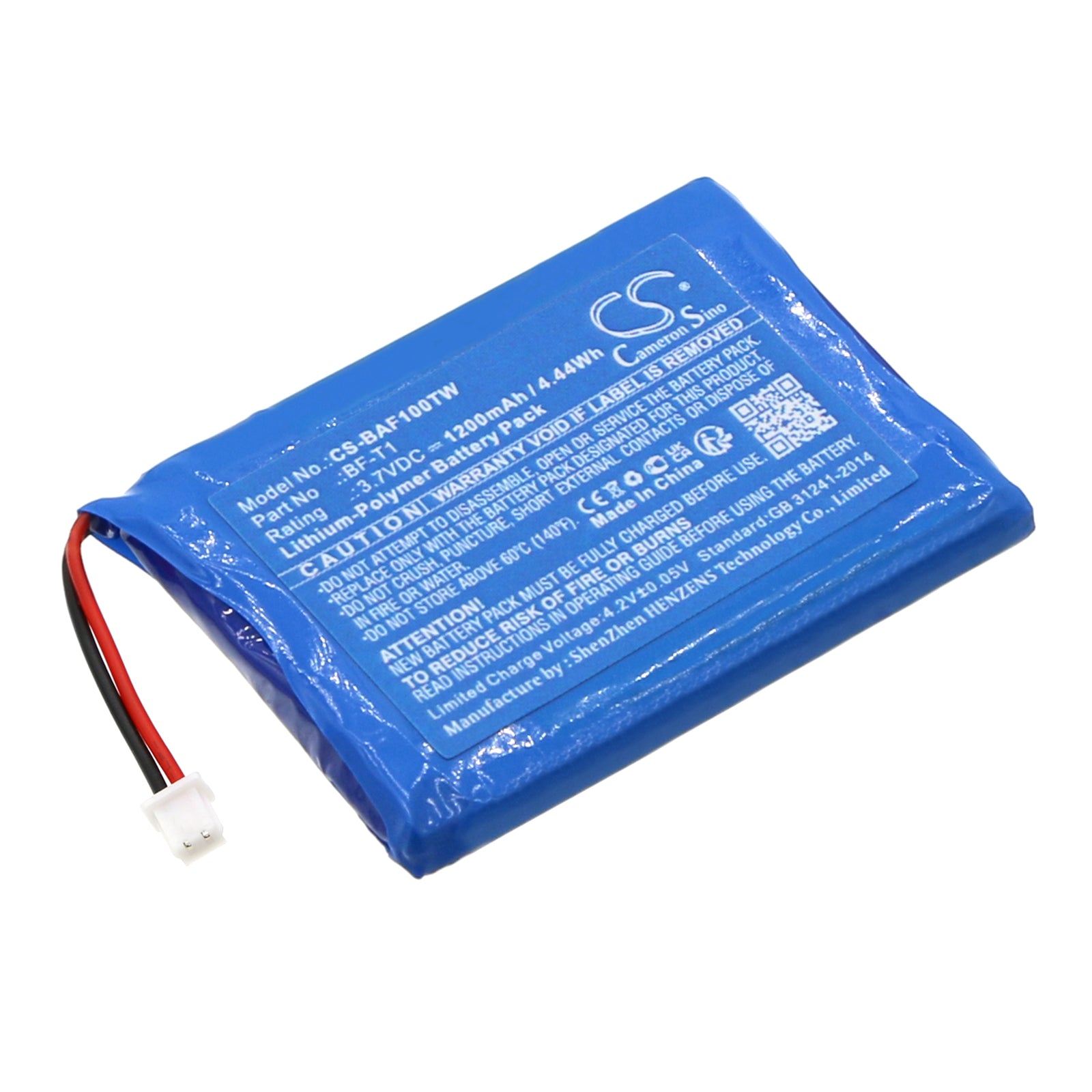 1200mAh Replacement Battery for Baofeng BF-T1 UHF Two-Way Radio - 3.7V, 4.44Wh Li-Polymer