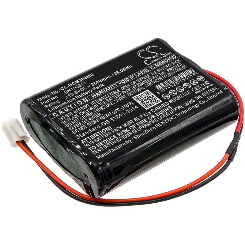 2600mAh 10.8V Li-ion Replacement Battery for Bionet BM3VET Next, BM3, BM5Vet Medical Monitors