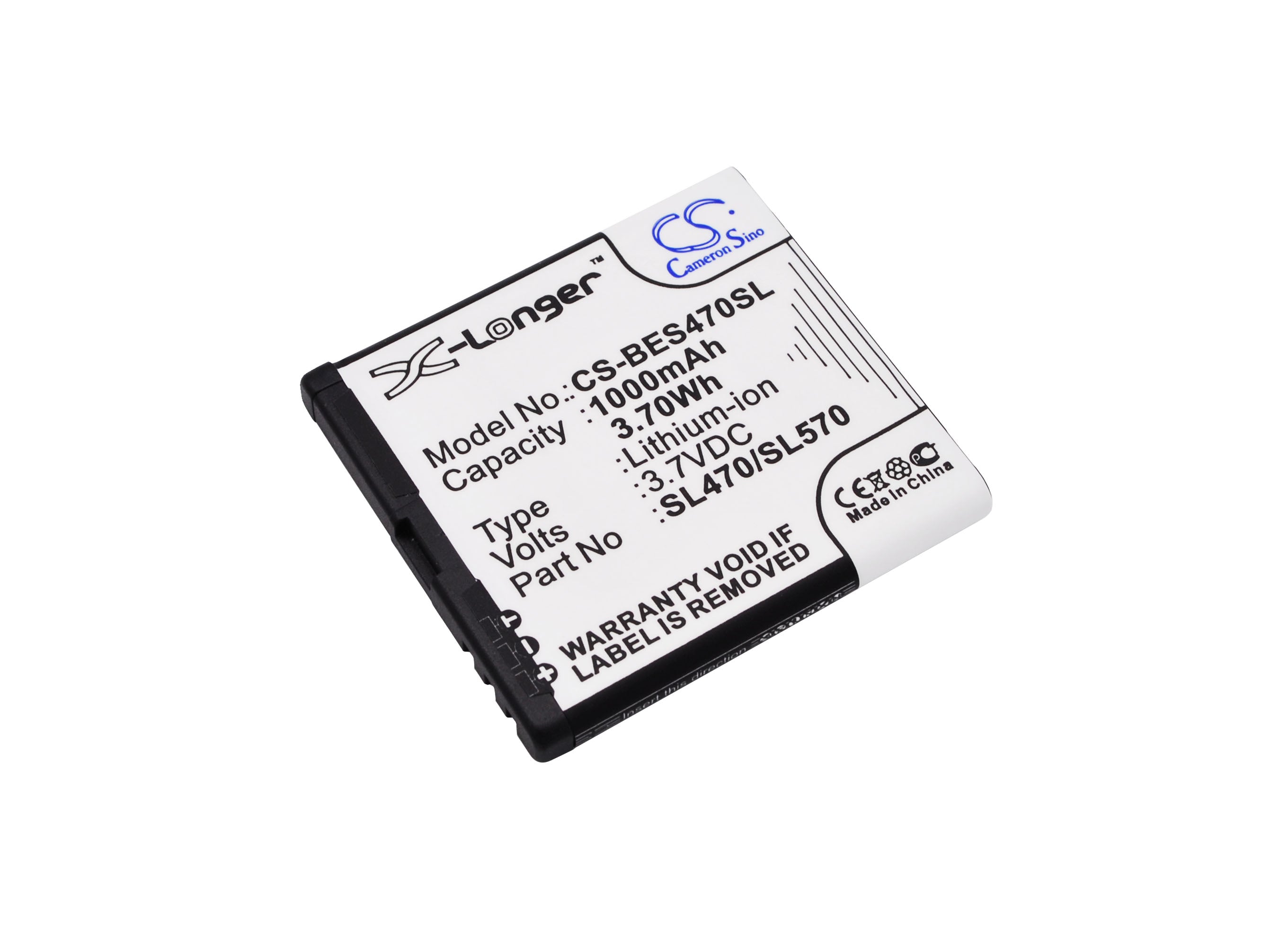 1000mAh 3.7V Li-ion Replacement Battery for Bea-fon SL470, SL570, SL670A, SL671A, SL590, S480, SL580 & SL690 Smartphones