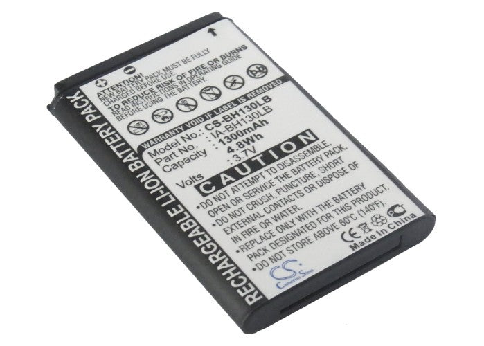1300mAh 3.7V Li-ion Replacement Battery for Samsung Camcorders: SMX-C14, HMX-W300, U20 Series