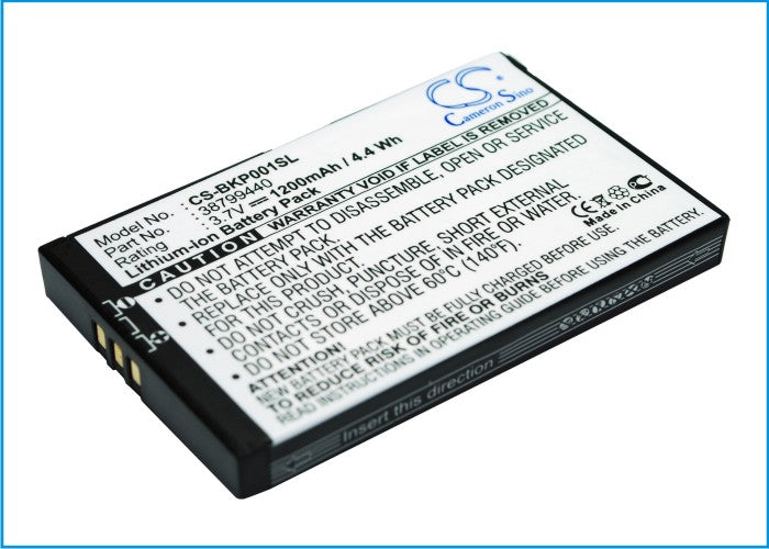 1200mAh Battery for Becker GPS: Traffic Assist Pro 7916, Ferrari 7929 - 3.7V Li-ion Replacement (58.59x36.39x7.04mm)