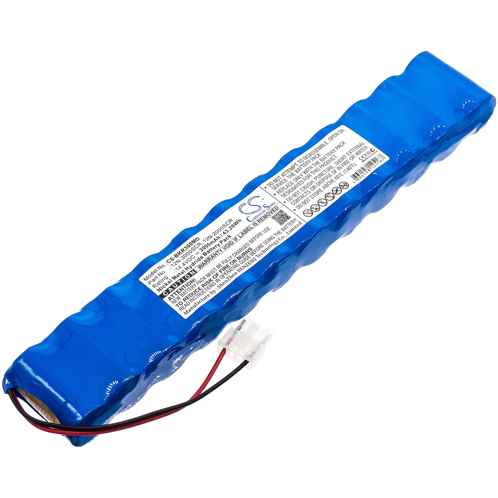 14.4V 3000mAh Ni-MH Replacement Battery for Bruker 3002 IH & Schiller Defigard 3002 Defibrillators
