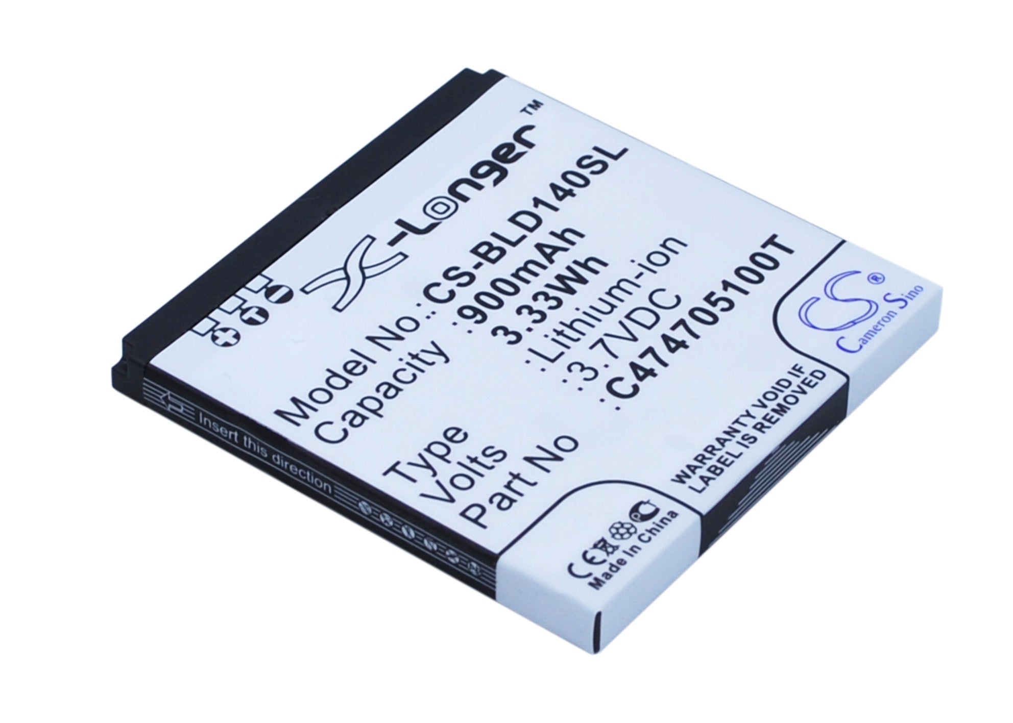 900mAh Replacement Battery for BLU Dash JR D140, D141S, D141W Smartphones (BLU47.65x47.04x4.85mm)