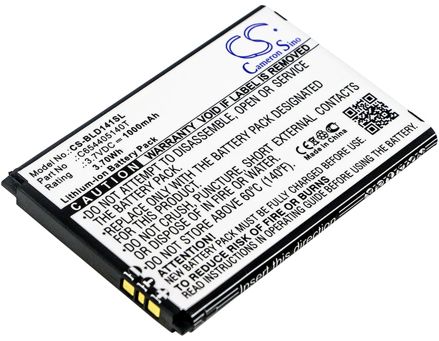 BLU Dash JR K D140K D141K Smartphone Replacement Battery - 1000mAh 3.7V Li-ion - Size: 64.42x43.75x4.62mm