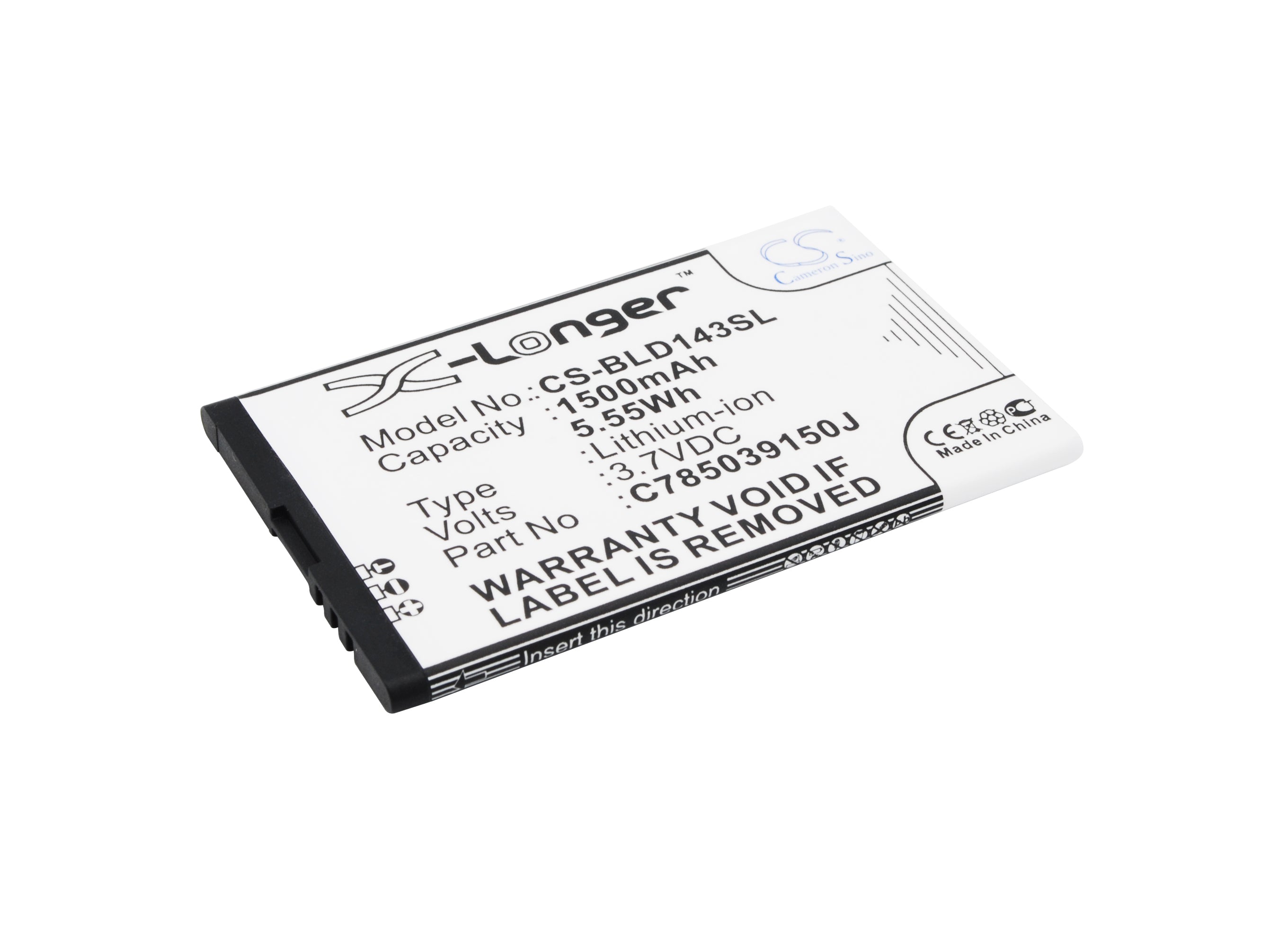 BLU Dash Jr 4.0 K D143K Smartphone Battery - 1500mAh, 3.7V 5.55Wh Li-ion Replacement Power Cell