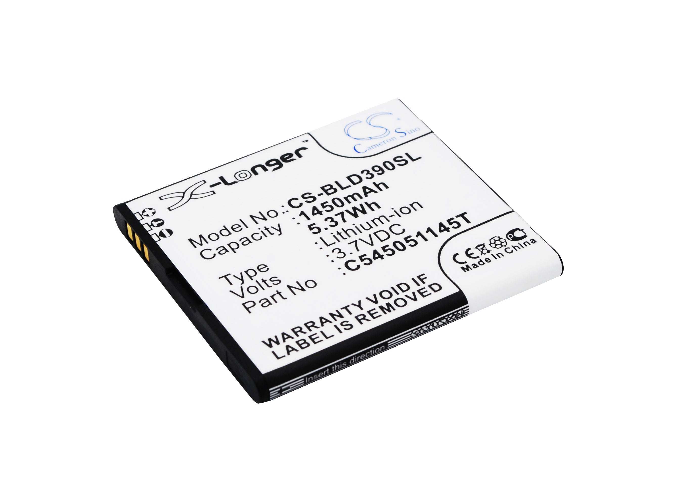 BLU Dash JR TV, Dash L, Dash J 4.0 Replacement Battery - 1450mAh Li-ion Cell - 3.7V 5.37Wh