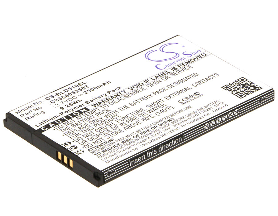 2500mAh Replacement Battery for BLU Studio 5.3 & Studio D510 - 3.7V 9.25Wh Li-Polymer Cell Phone Battery