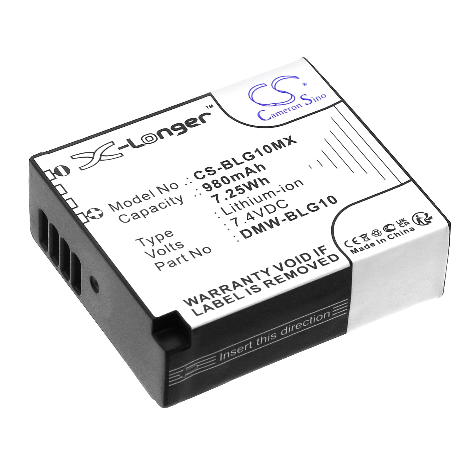 980mAh Replacement Battery for Leica D-Lux 109/Panasonic Lumix GX85, LX100, TZ100 - 7.4V Li-ion Digital Camera Power