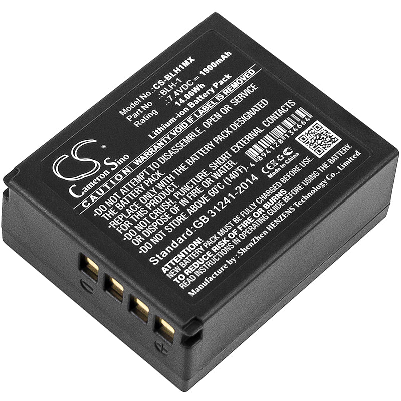 High-Capacity 1900mAh Replacement Battery for Olympus E-M1 Mark II & OM-D E-M1 Cameras (BLH-1, 7.4V, 14.06Wh)