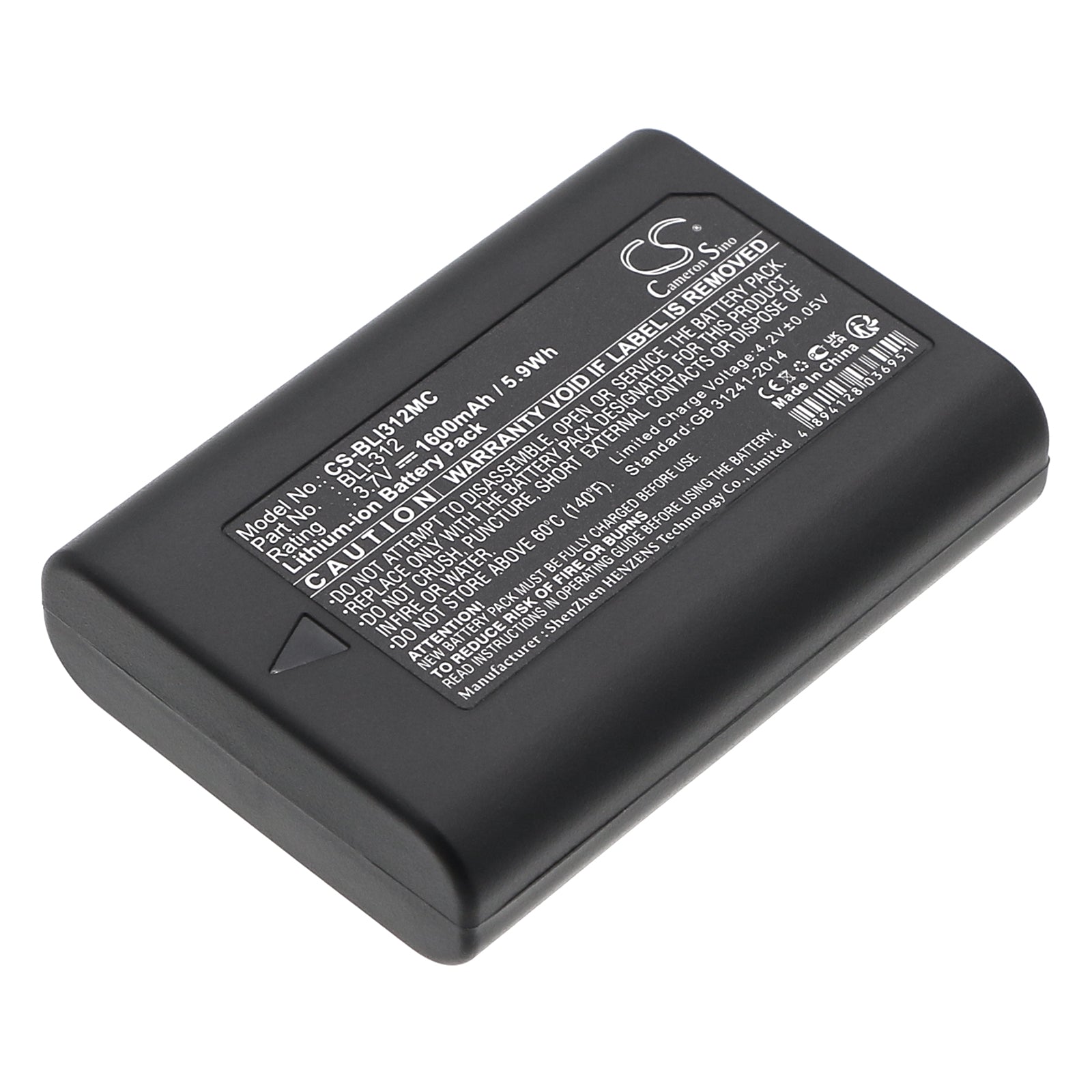 High-Capacity 1600mAh Replacement Battery for Leica M8, M9, M9-P Cameras, Replaces BP-SCL1 & BLI-312, 3.7V Li-ion