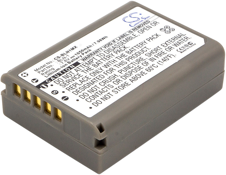 1050mAh Replacement Battery for Olympus E-M5, OM-D, E-M1 II Cameras - BLN-1 Compatible, 7.6V Li-ion