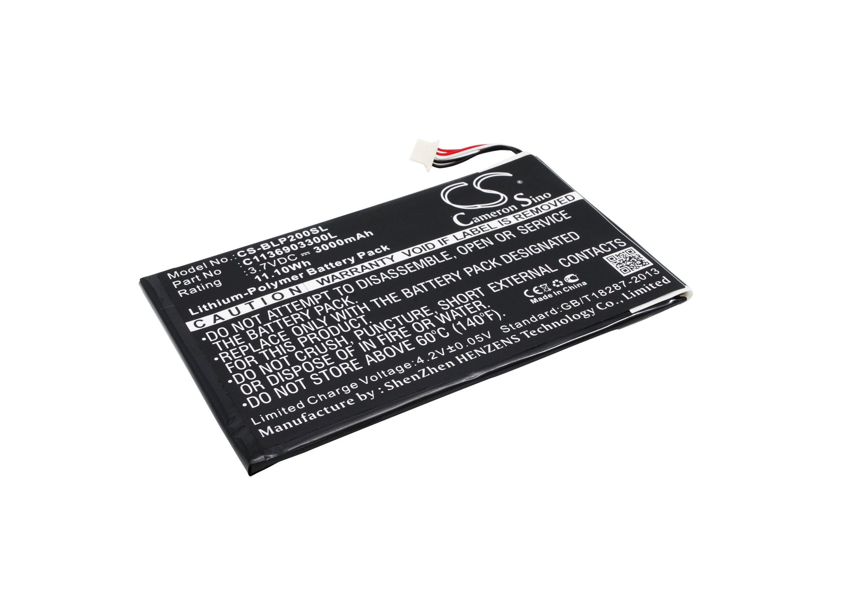 3000mAh 3.7V Li-Polymer Replacement Battery for BLU TouchBook 7.0 3G Tablet P200 P200L BT-D005L