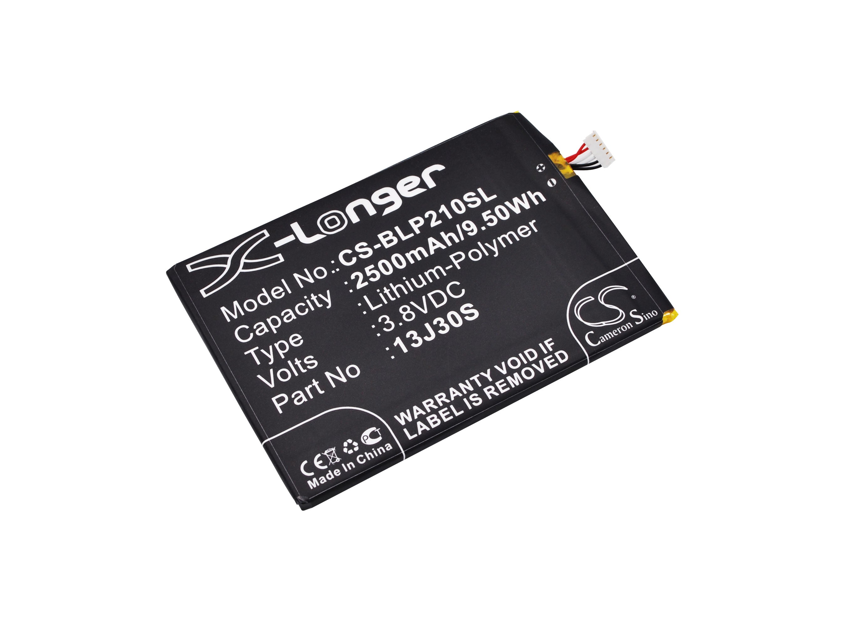 2500mAh Replacement Battery for BLU Life Pro L210a L210i Smartphone - 3.8V 9.5Wh Li-Polymer Battery