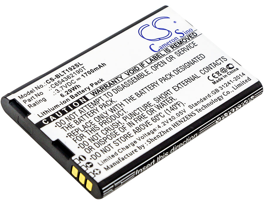 BLU Tank Li T192 Mobile Phone Battery - 1700mAh Replacement, 3.7V Li-ion, 64x43x6mm