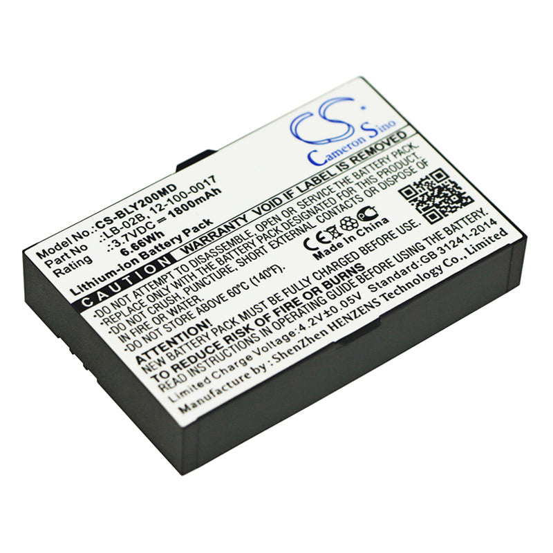1800mAh 3.7V Li-ion Replacement Battery for BIOLIGHT AnyView A2, M69, FABILLS SVINA, Evita 4 Medical Monitors