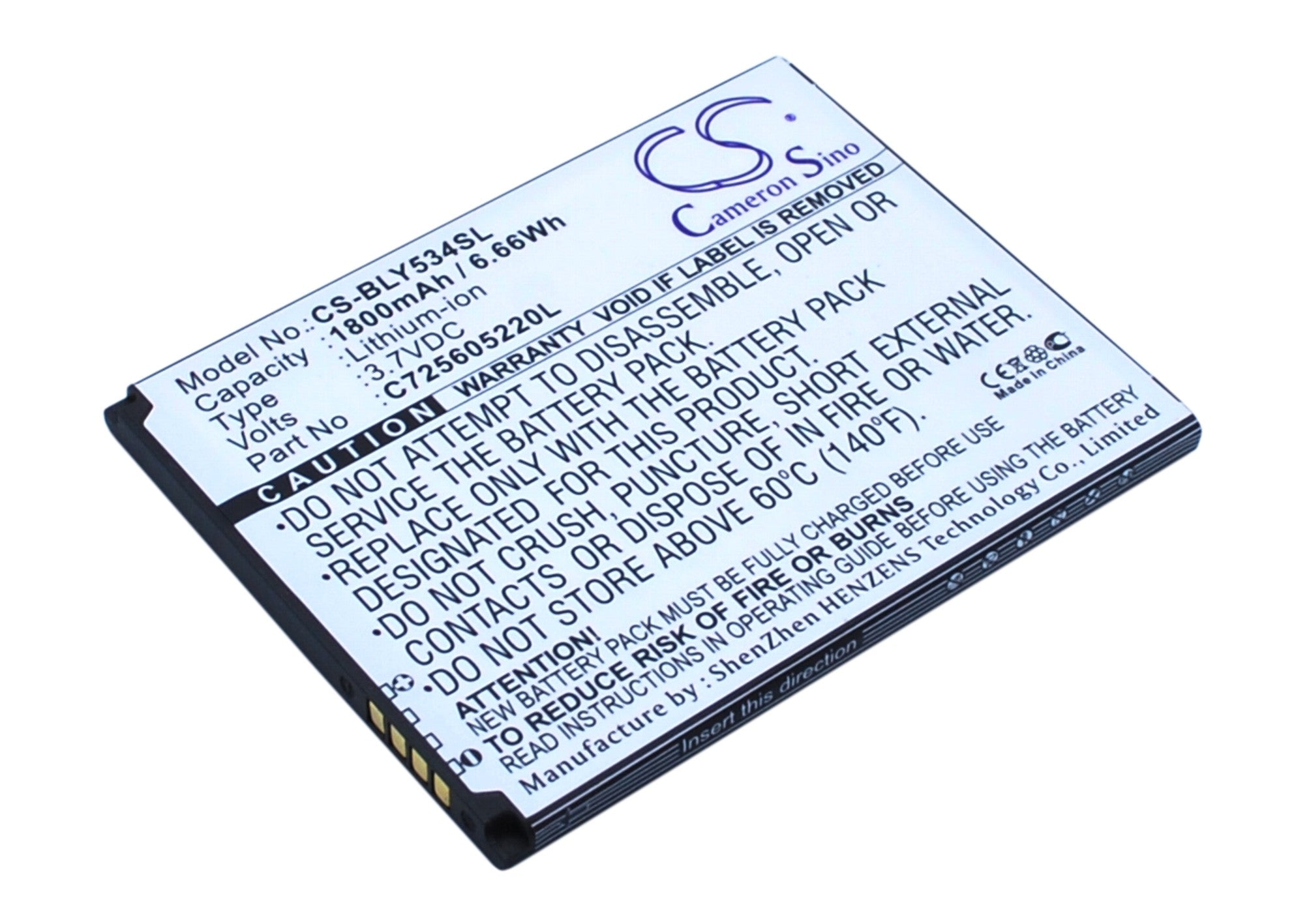 1800mAh Replacement Battery for BLU Studio 5.0 HD/LTE Y534Q - 3.7V Li-ion Phone Battery