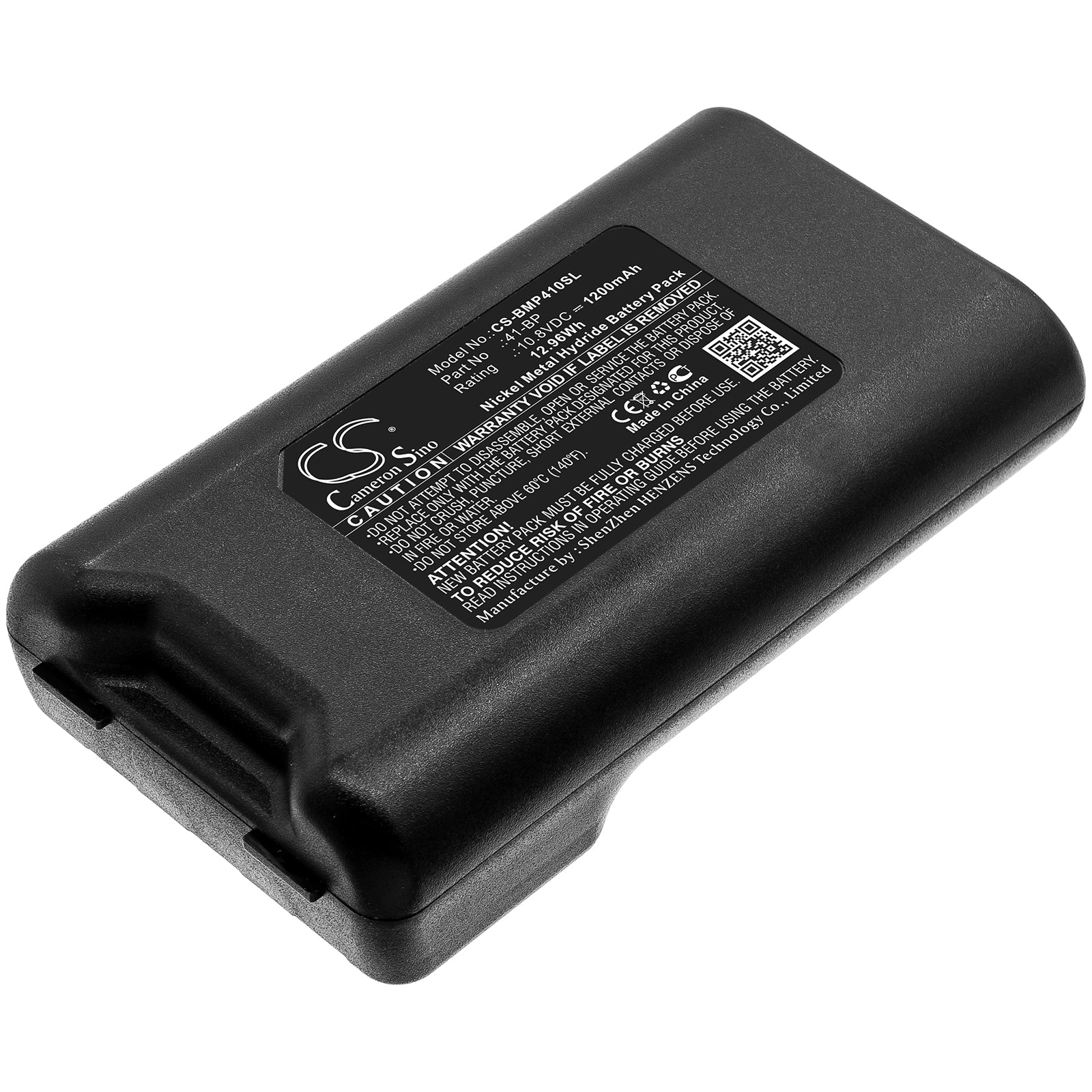 1200mAh Replacement Battery for Brady BMP41, BMP61 Label Printers, 10.8V Ni-MH (41-BP)