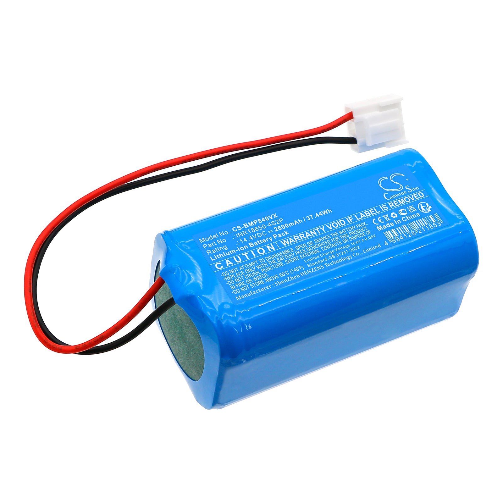 BOBOT MOP8400 & MOP8100 Vacuum Replacement Battery - 14.4V 37.44Wh Li-ion, INR18650-4S2P - Cordless Mop Battery