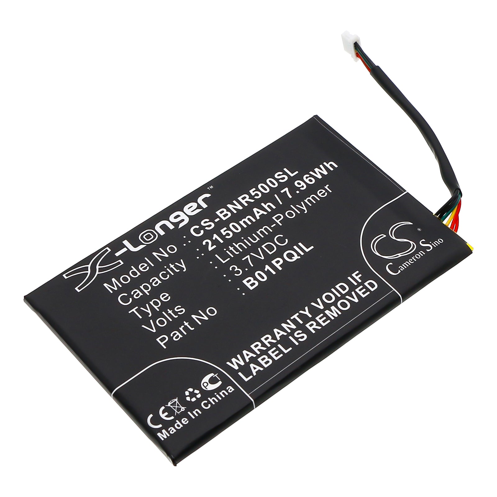 2150mAh Battery for Barnes & Noble Nook Glowlight/WiFi BNRV500 E-Reader (3.7V 7.96Wh) Replacement