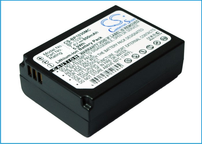 7.4V 800mAh Li-ion Replacement Battery for Samsung NX Cameras: NX200, NX1000, NX300M, BP-1030