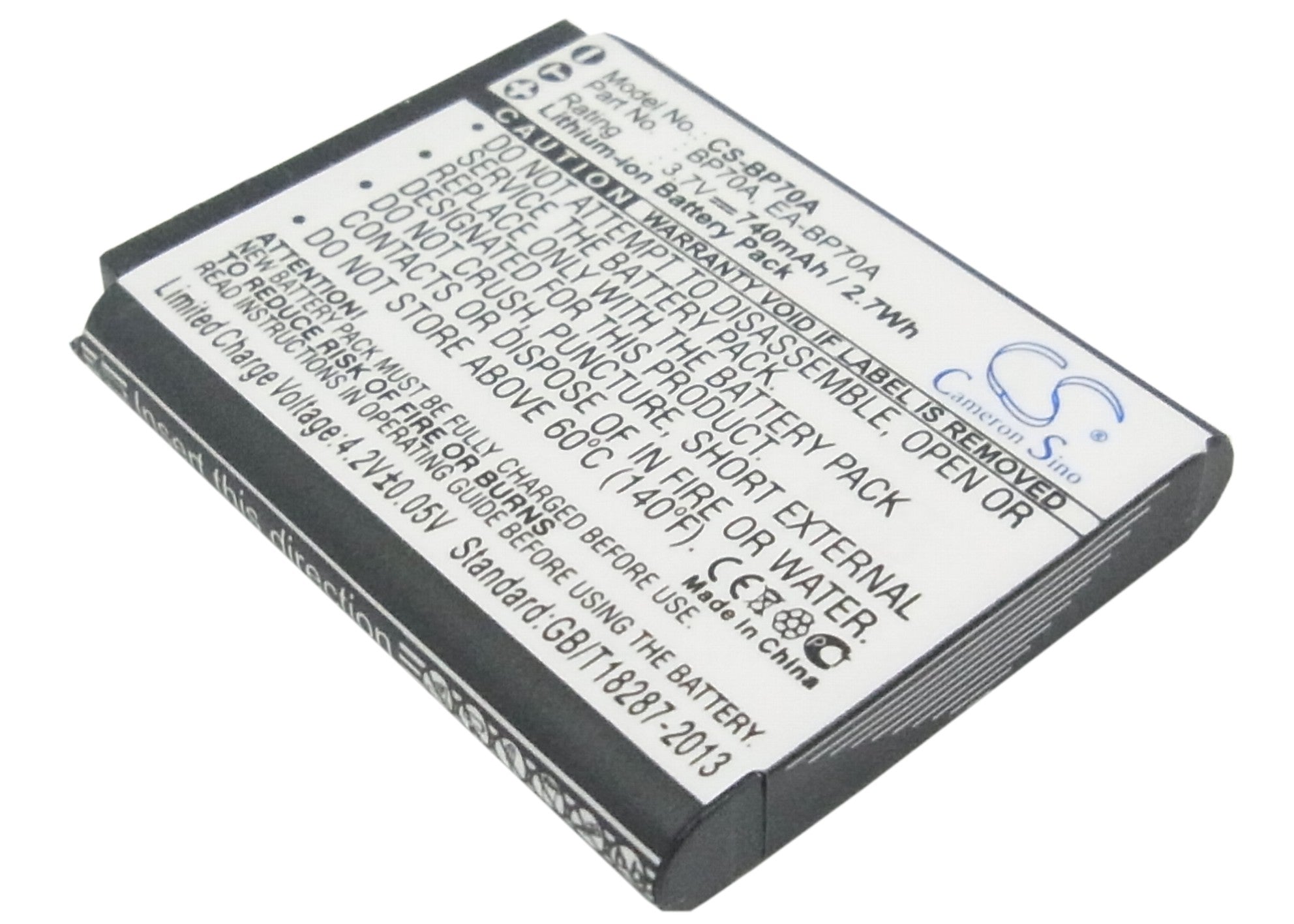 740mAh Replacement Battery for Samsung SL50, ST60, ST70 Digital Cameras (3.7V, 2.74Wh Li-ion) - Extended Life Power