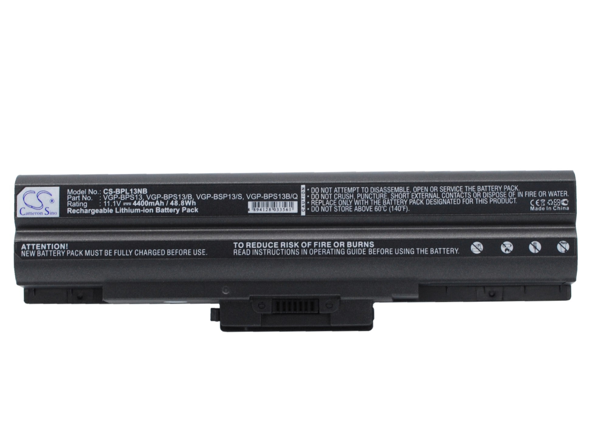 4400mAh Laptop Battery for Sony VAIO: VGN-AW CS FW NS NW SR TX Series - 11.1V Li-ion - VGP-BPS13 Replacement
