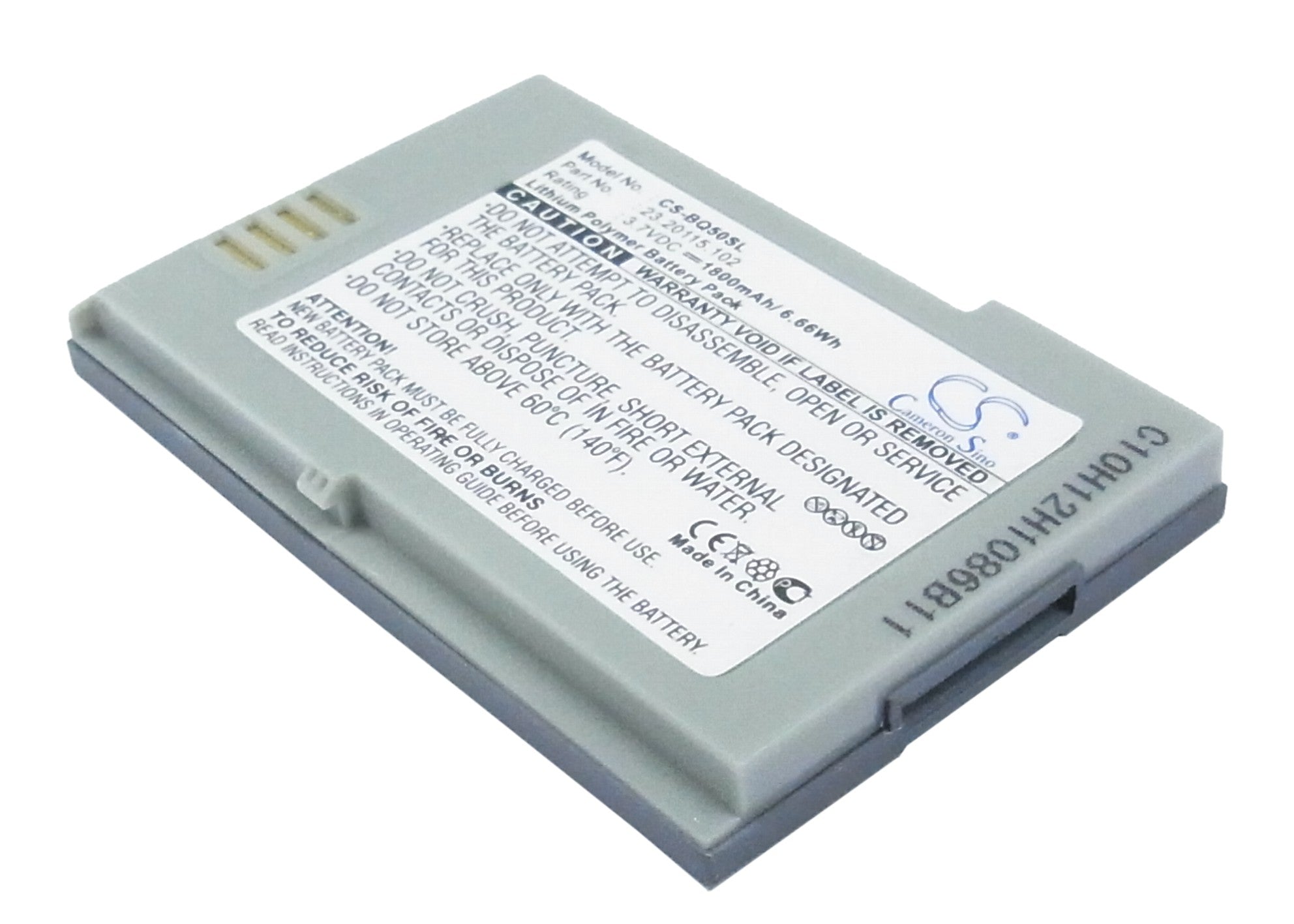 1800mAh Replacement Battery for BenQ P50 Smartphone, 3.7V Li-Polymer - BenQ-Siemens Compatibility