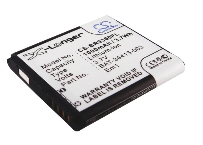 1000mAh Replacement Battery for Blackberry Curve 9370, 9360, 9350 & Sedona - 3.7V Li-ion
