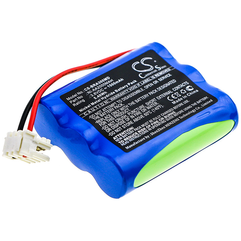 Braun Casmed 3 N600AAK Medical Device Battery - 3.6V 1500mAh Ni-MH Replacement (50.7x42.7x14.5mm) Power Supply
