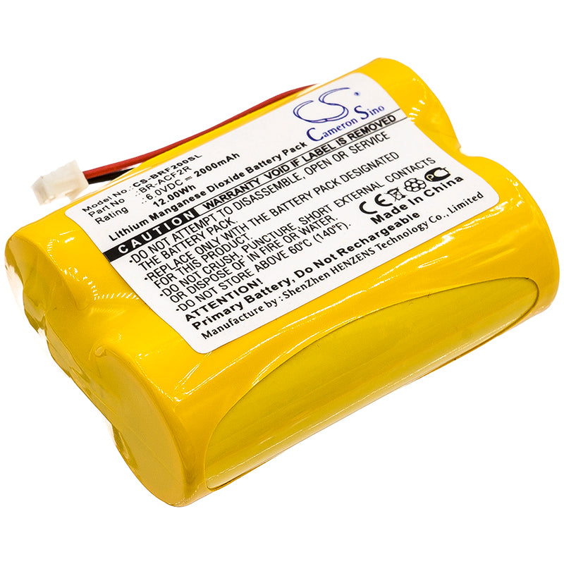 2000mAh 6.0V Lithium Battery Replacement for Panasonic BR-ACF2R PLC - 47.5x33.6x17.2mm